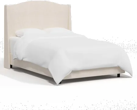 Blake Linen Talc Full Wingback Bed - Skyline Furniture