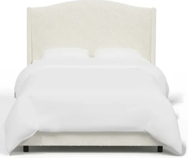 Blake Snow White Twin Wingback Bed - Skyline Furniture