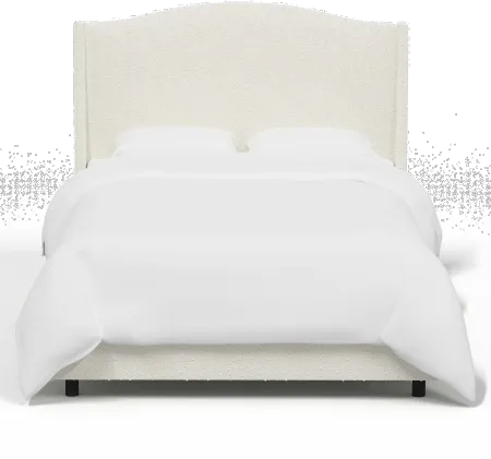 Blake Snow White King Wingback Bed - Skyline Furniture