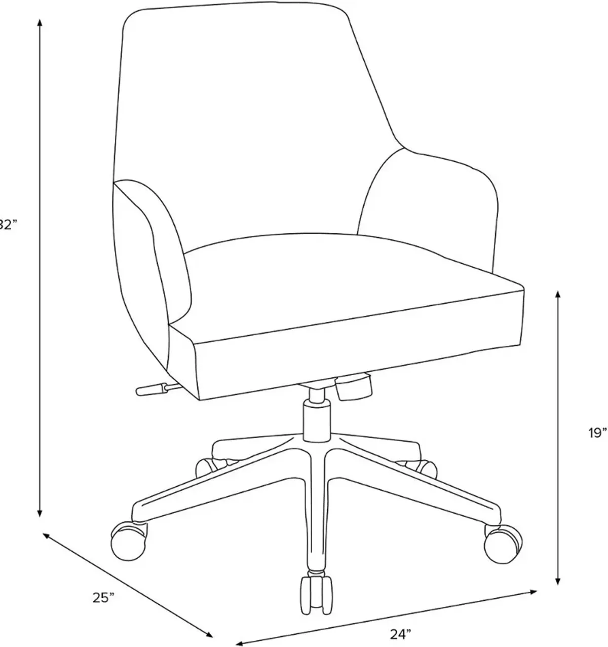 Hudson Linen Gray Office Chair - Skyline Furniture