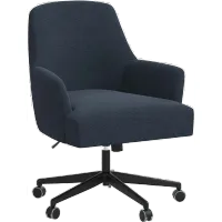 Hudson Linen Navy Blue Office Chair - Skyline Furniture