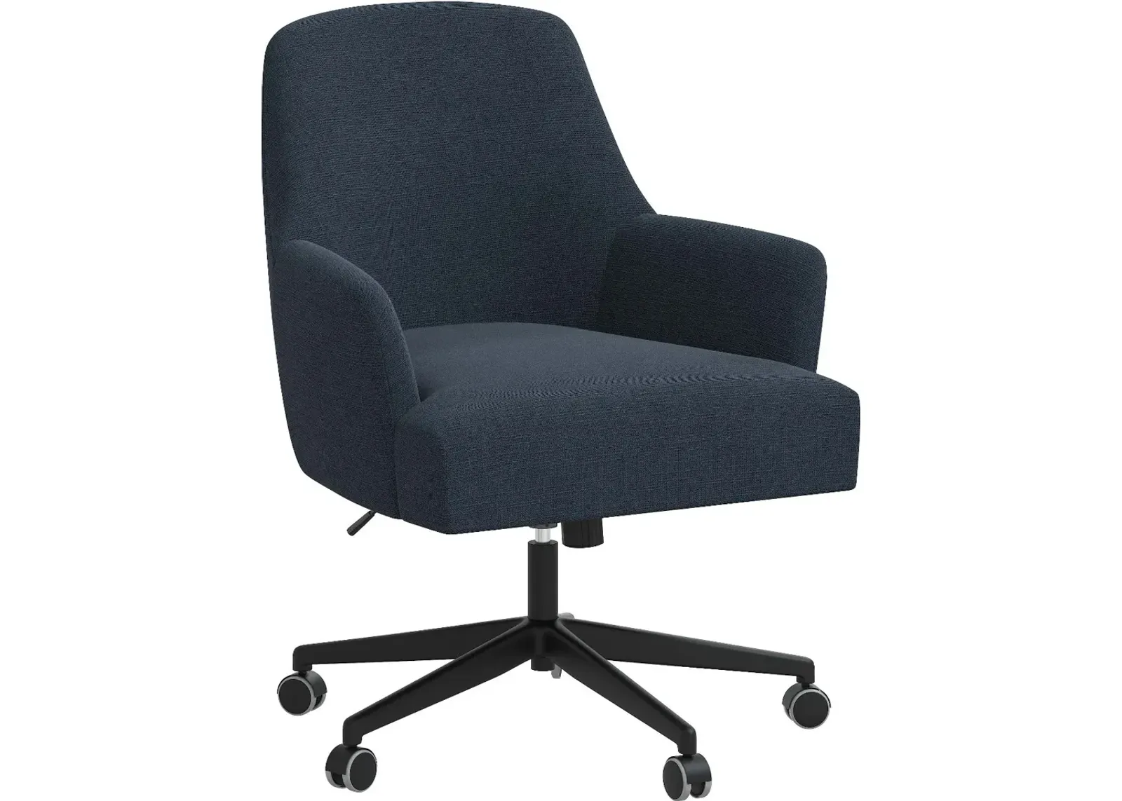 Hudson Linen Navy Blue Office Chair - Skyline Furniture