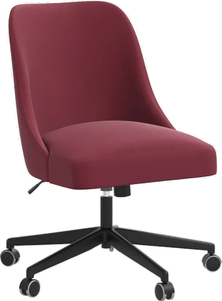 Spencer Velvet Berry Office Chair - Skyline Furniture