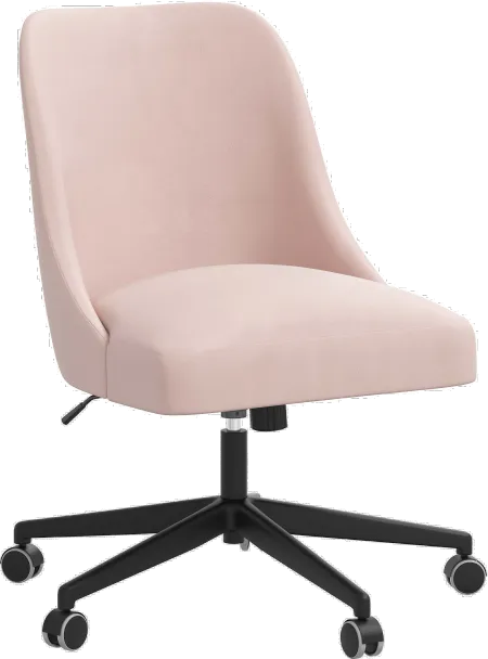 Spencer Velvet Blush Office Chair - Skyline Furniture