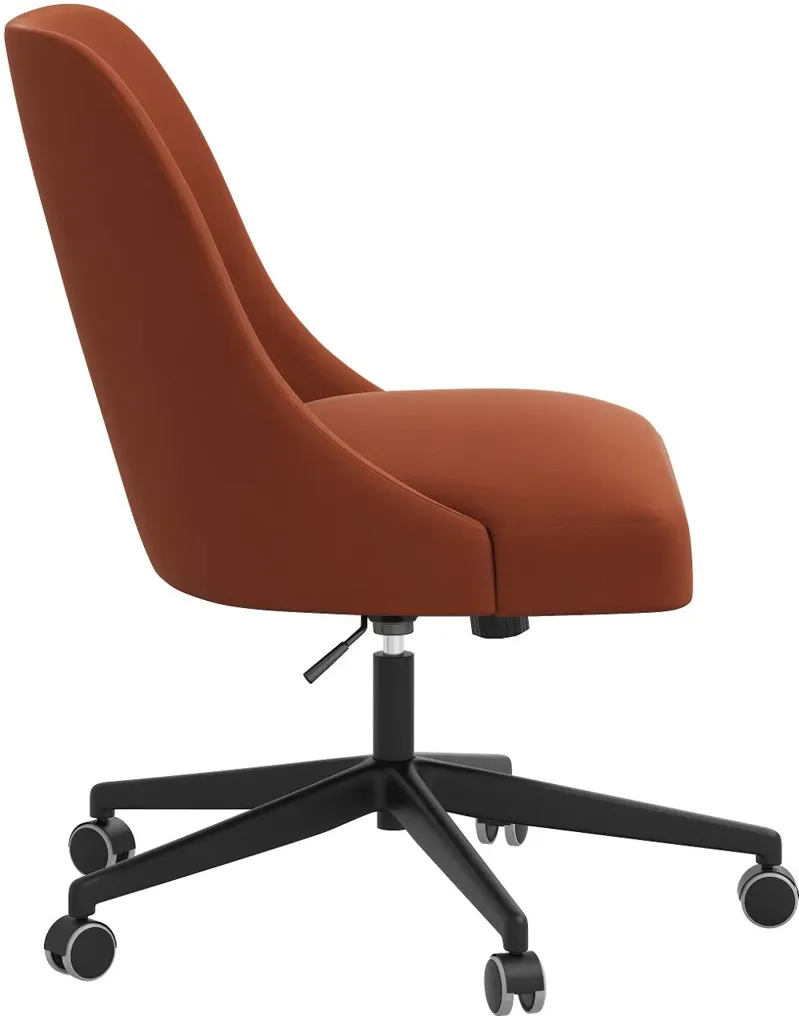 Spencer Velvet Burnt Orange Office Chair - Skyline Furniture