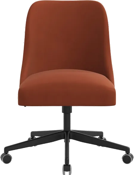 Spencer Velvet Burnt Orange Office Chair - Skyline Furniture