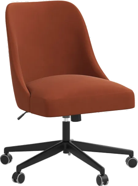 Spencer Velvet Burnt Orange Office Chair - Skyline Furniture