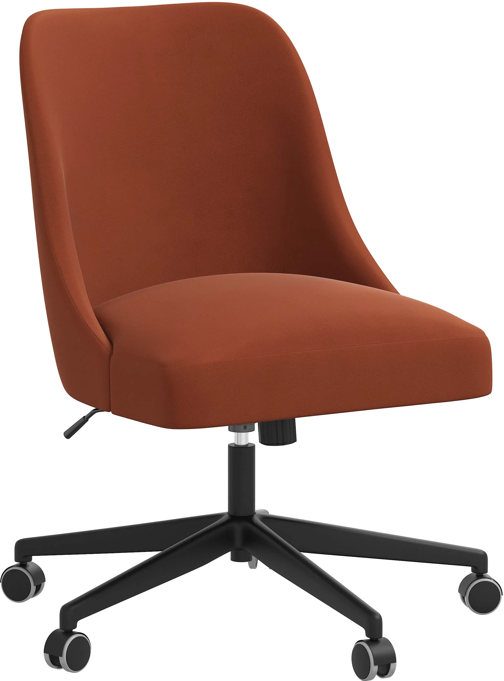 Spencer Velvet Burnt Orange Office Chair - Skyline Furniture