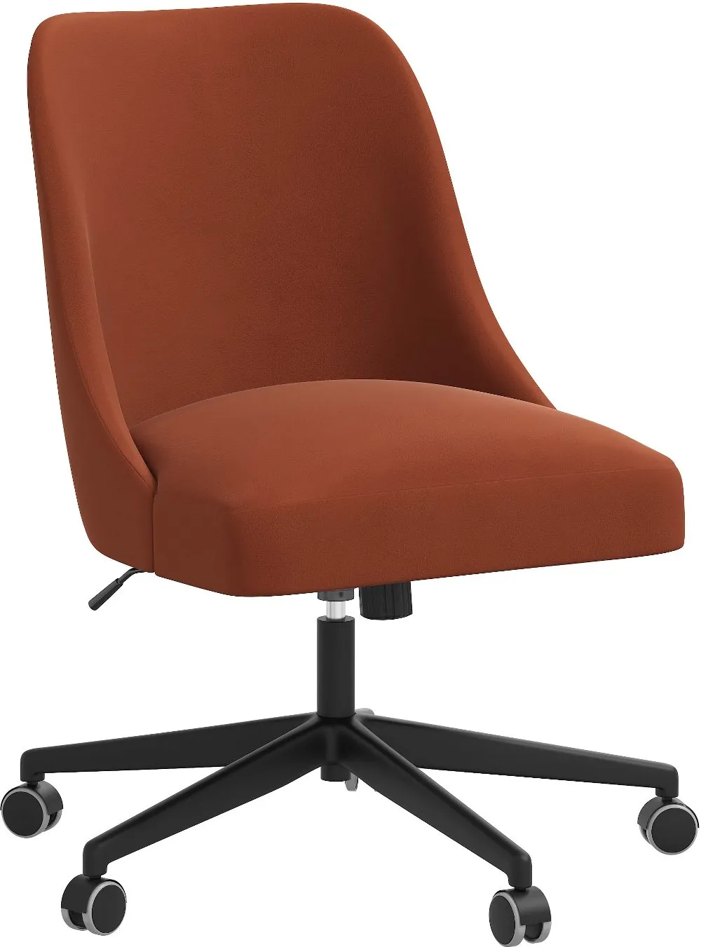 Spencer Velvet Burnt Orange Office Chair - Skyline Furniture