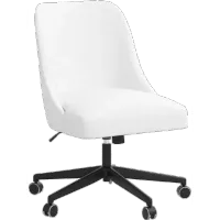 Spencer Velvet White Office Chair - Skyline Furniture