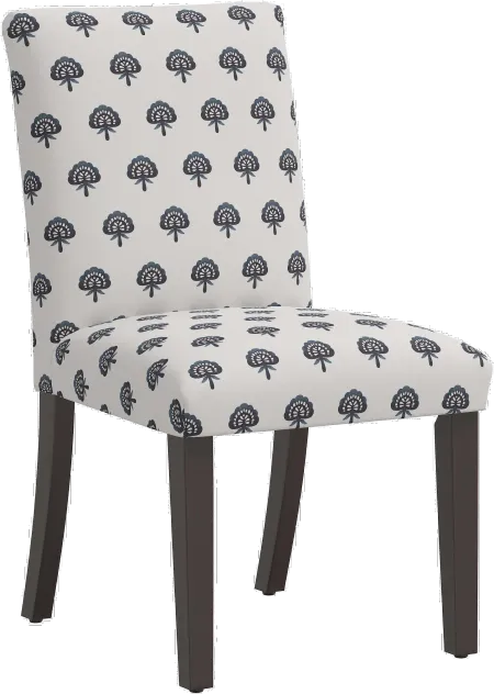 Drew Navy Floral Dining Chair - Skyline Furniture