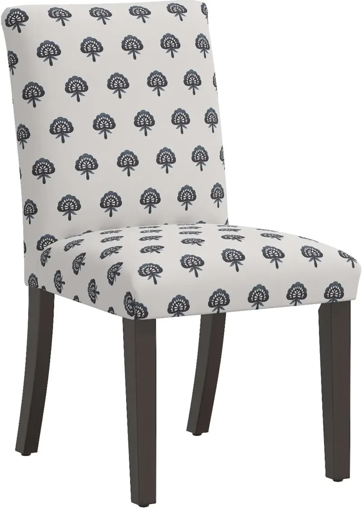 Drew Navy Floral Dining Chair - Skyline Furniture