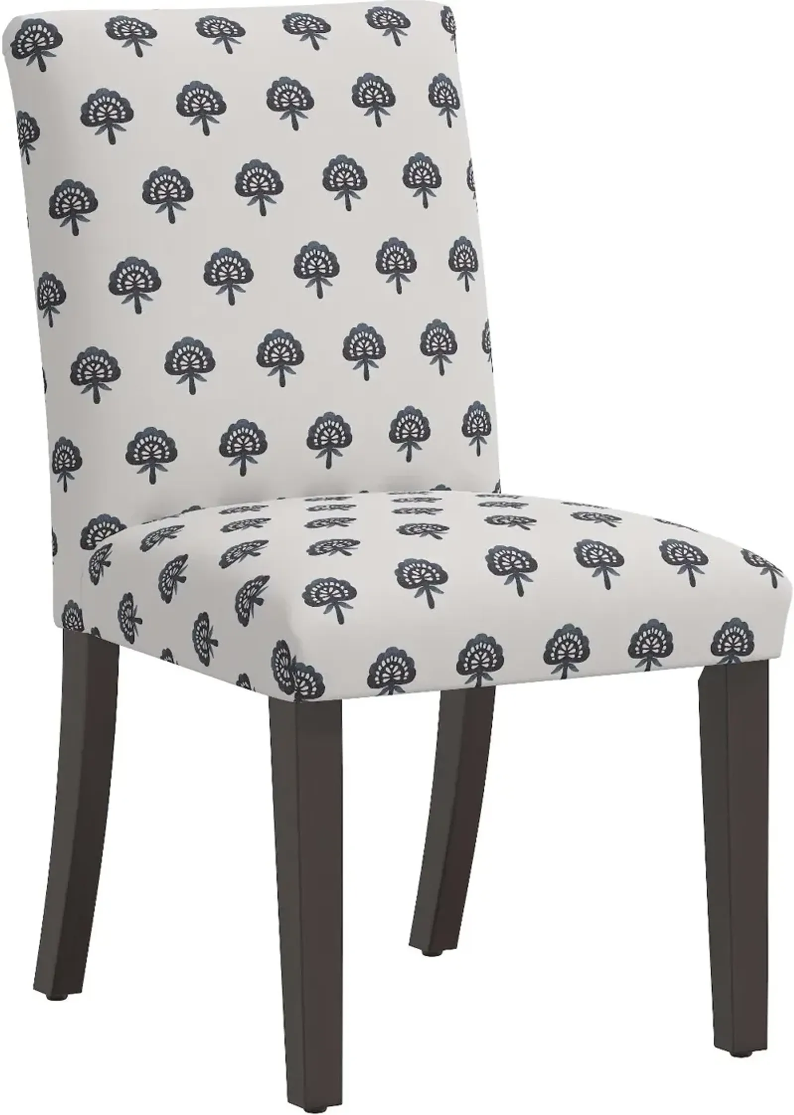 Drew Navy Floral Dining Chair - Skyline Furniture