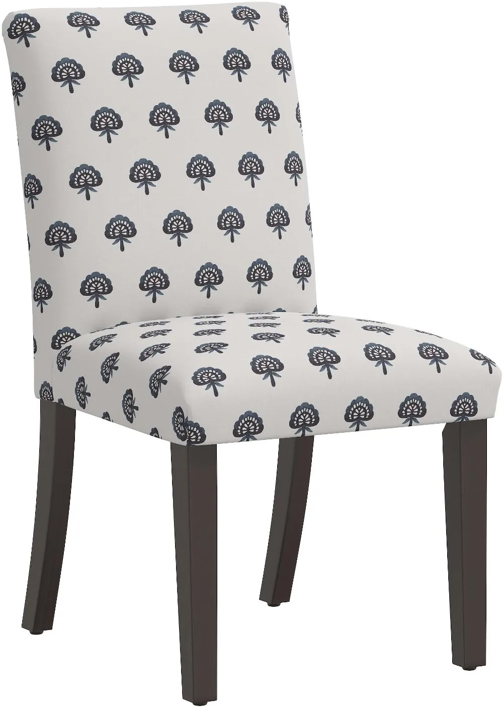 Drew Navy Floral Dining Chair - Skyline Furniture