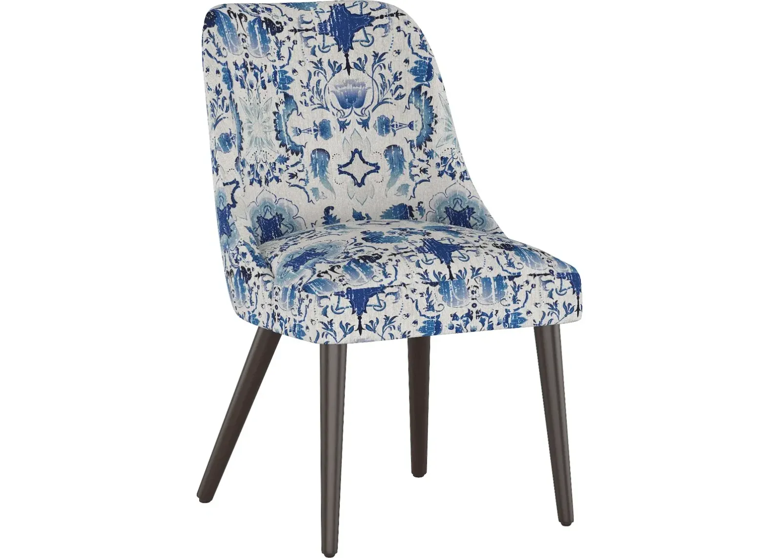 Colton Persian Floral Blue Dining Chair - Skyline Furniture