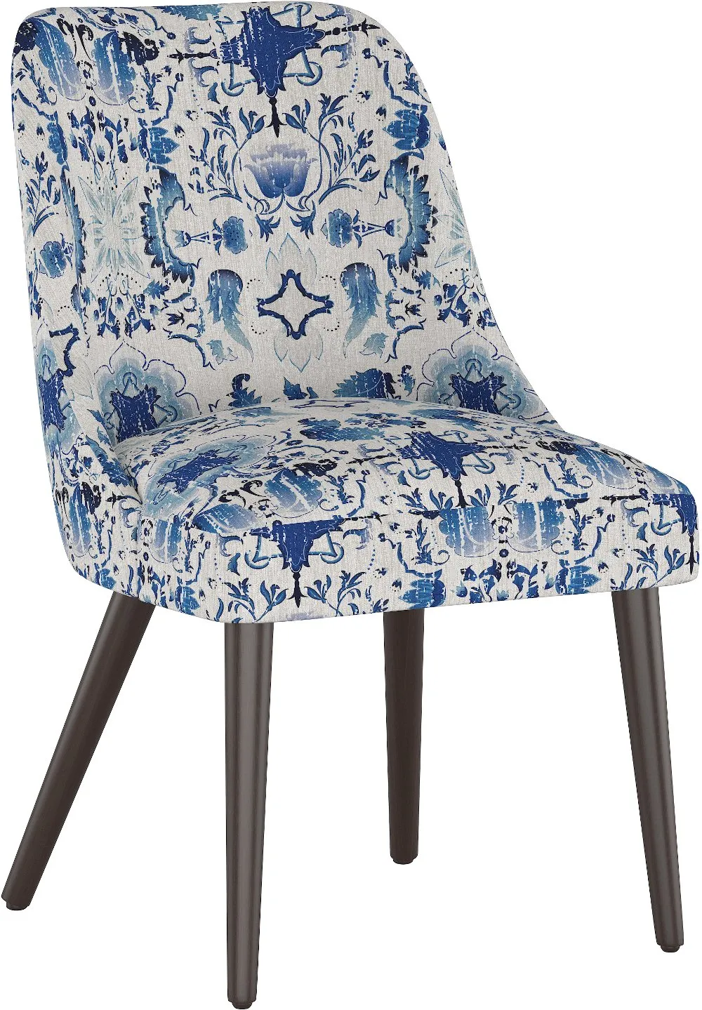 Colton Persian Floral Blue Dining Chair - Skyline Furniture