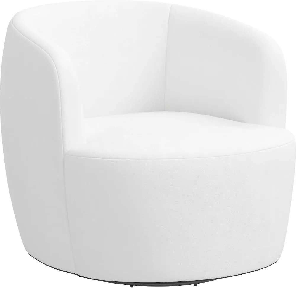 Hunter Velvet White Swivel Chair - Skyline Furniture