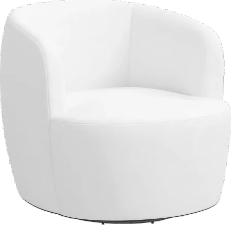 Hunter Velvet White Swivel Chair - Skyline Furniture