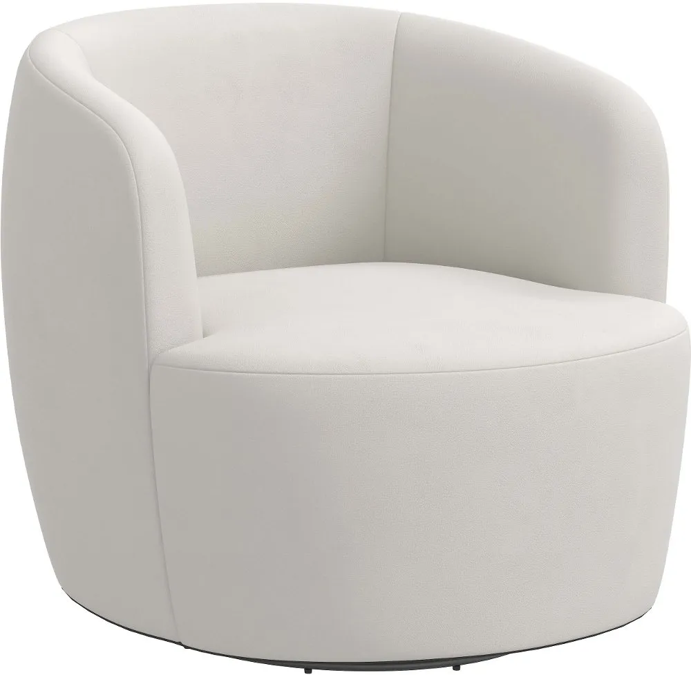 Hunter Velvet Light Gray Swivel Chair - Skyline Furniture