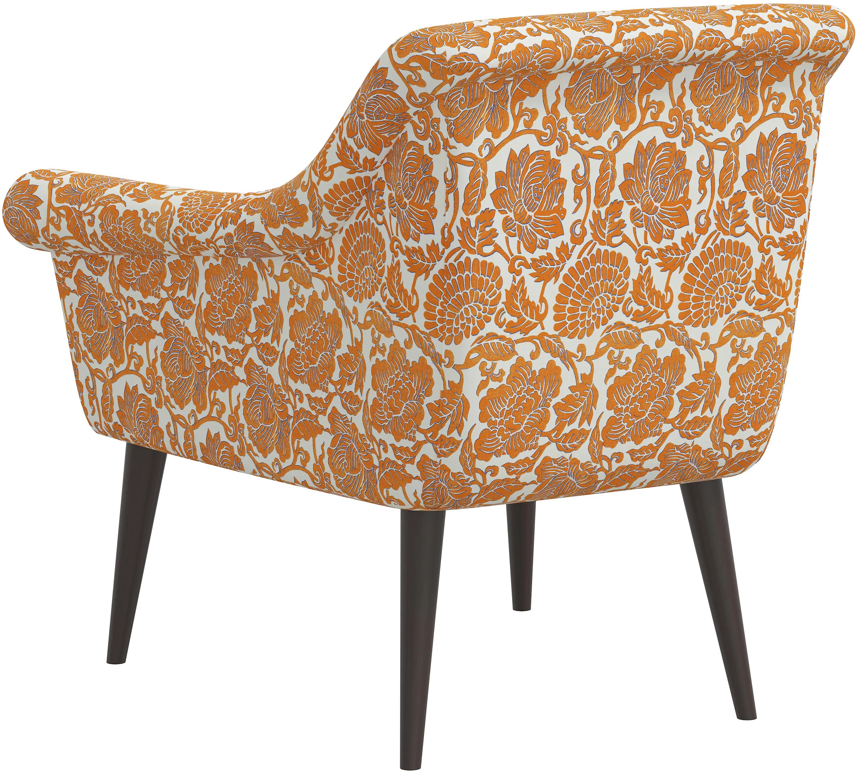 Charlotte Orange Floral Accent Chair - Skyline Furniture