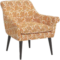 Charlotte Orange Floral Accent Chair - Skyline Furniture