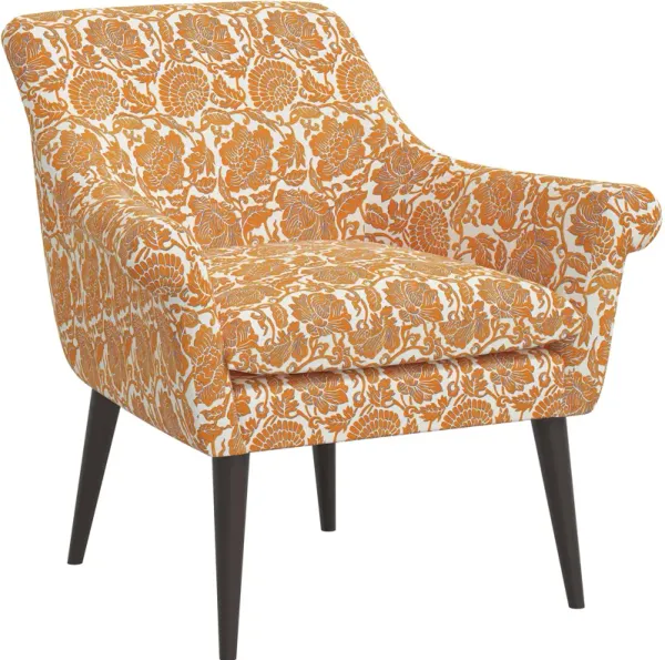 Charlotte Orange Floral Accent Chair - Skyline Furniture