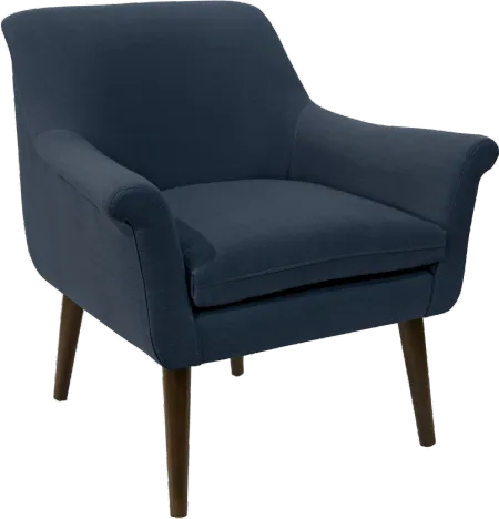 Charlotte Linen Navy Blue Accent Chair - Skyline Furniture