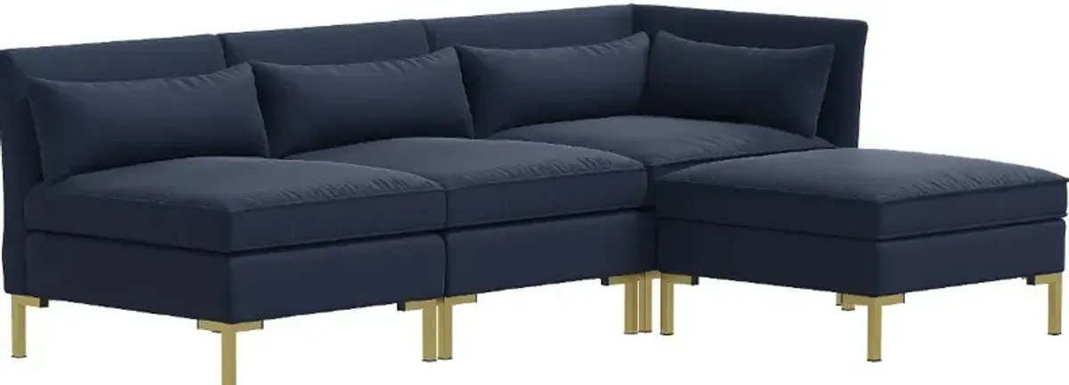 Jackson Velvet Ink 4 Piece Sectional - Skyline Furniture