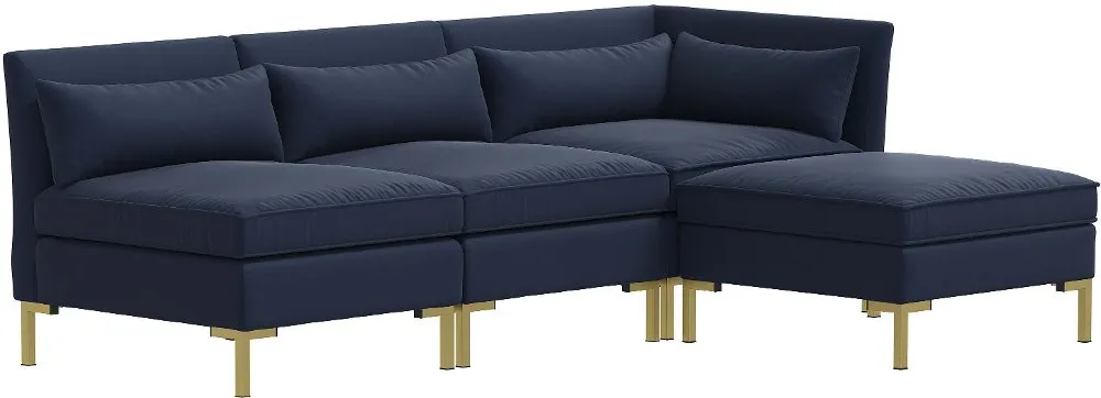 Jackson Velvet Ink 4 Piece Sectional - Skyline Furniture