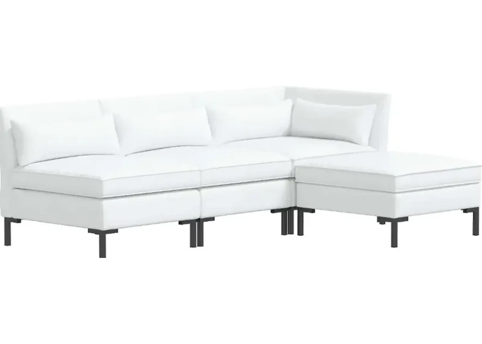 Jackson Velvet White 4 Piece Sectional - Skyline Furniture