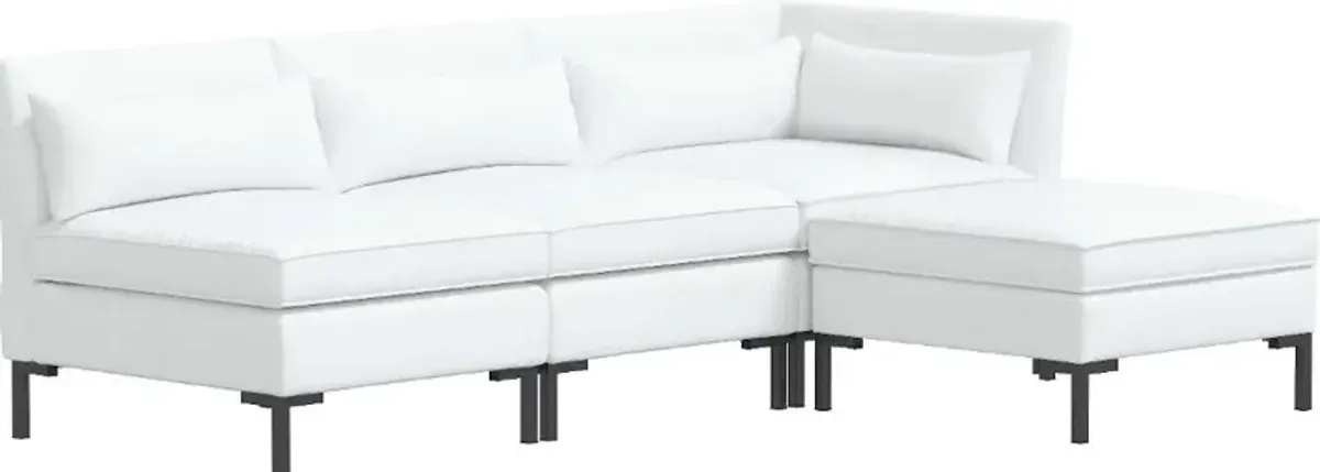 Jackson Velvet White 4 Piece Sectional - Skyline Furniture