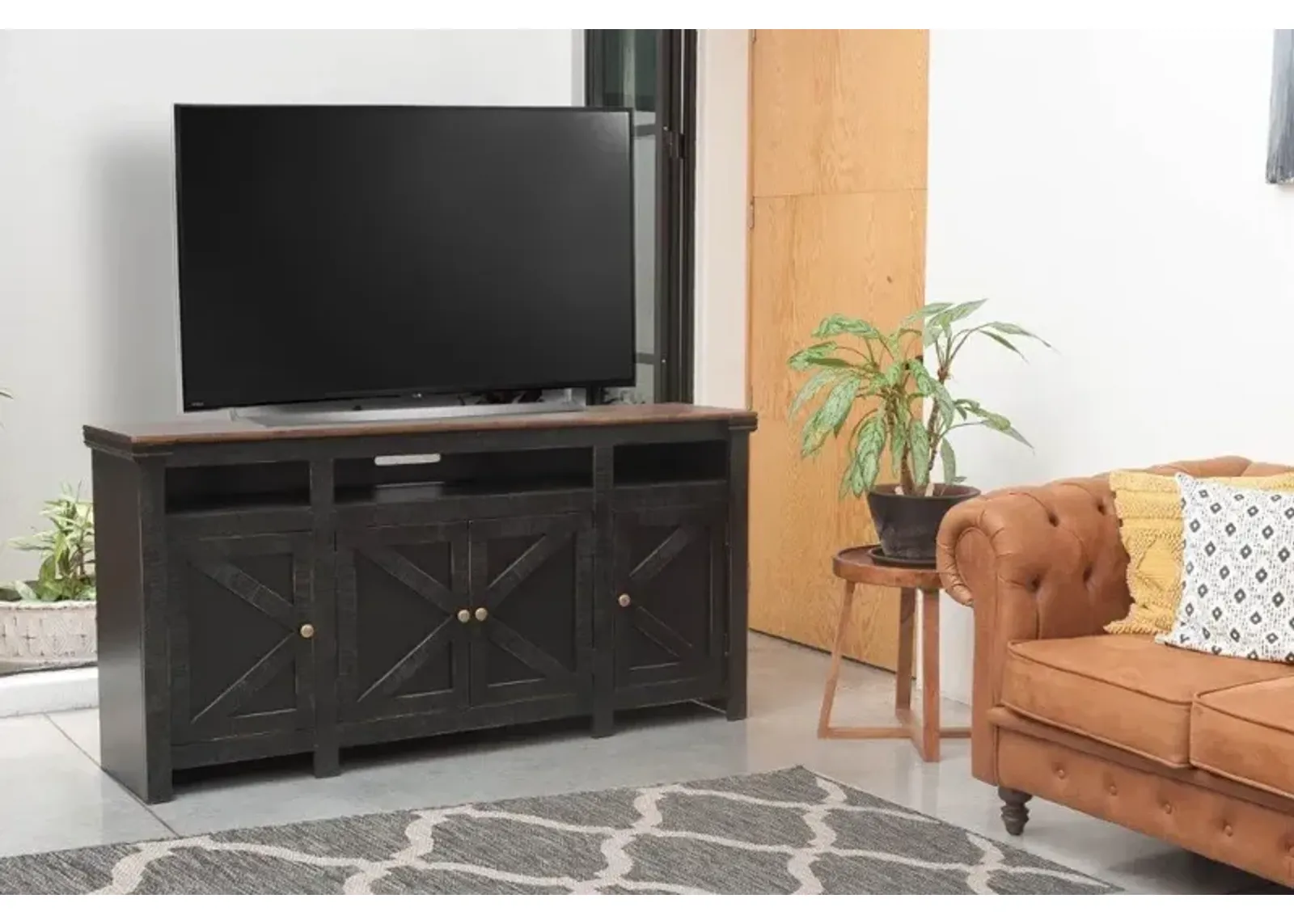 Oregon 72" Black TV Stand