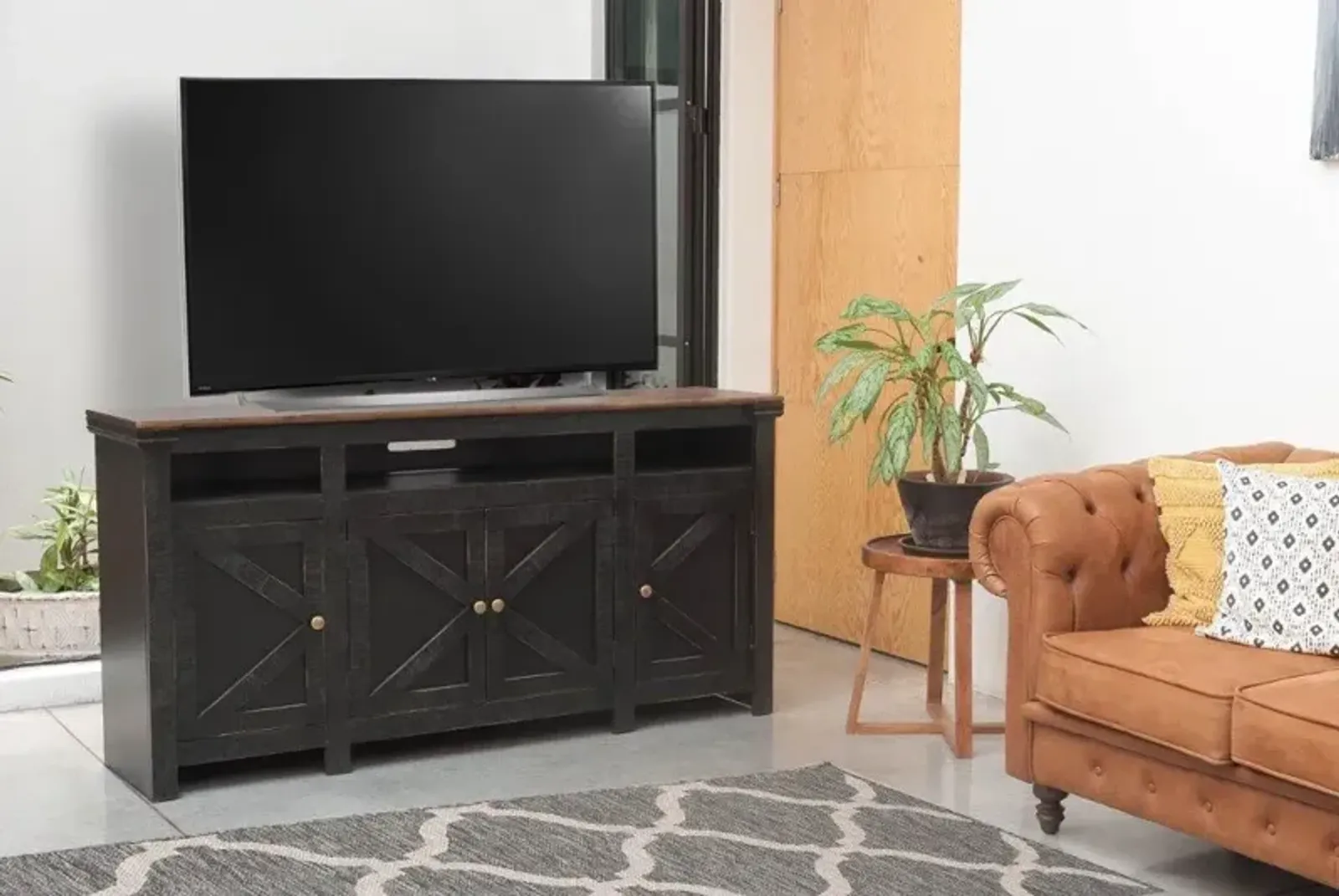 Oregon 72" Black TV Stand