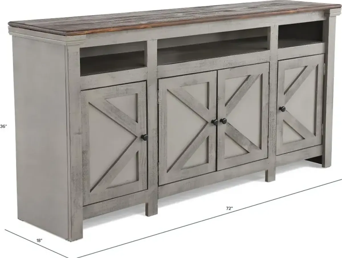 Oregon 72" Gray TV Stand