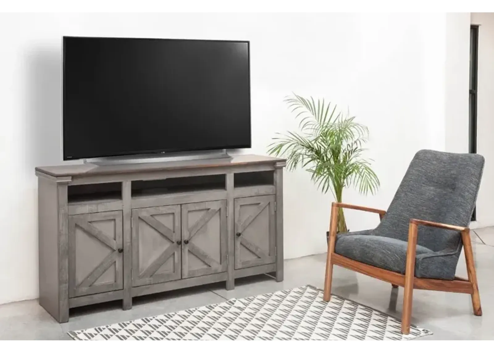 Oregon 72" Gray TV Stand