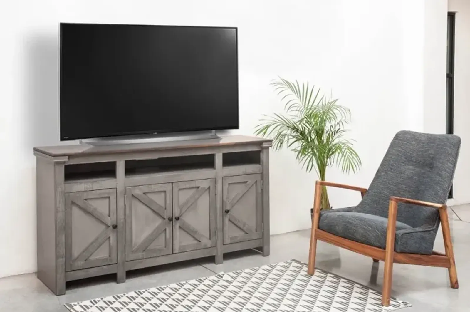 Oregon 72" Gray TV Stand