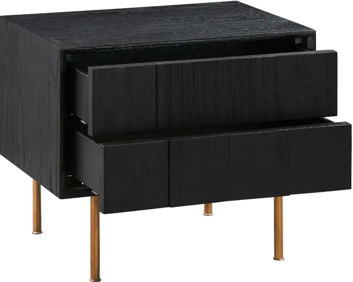 Carnaby Black and Bronze 2 Drawer Nightstand