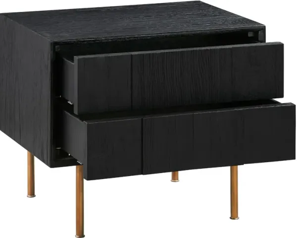 Carnaby Black and Bronze 2 Drawer Nightstand