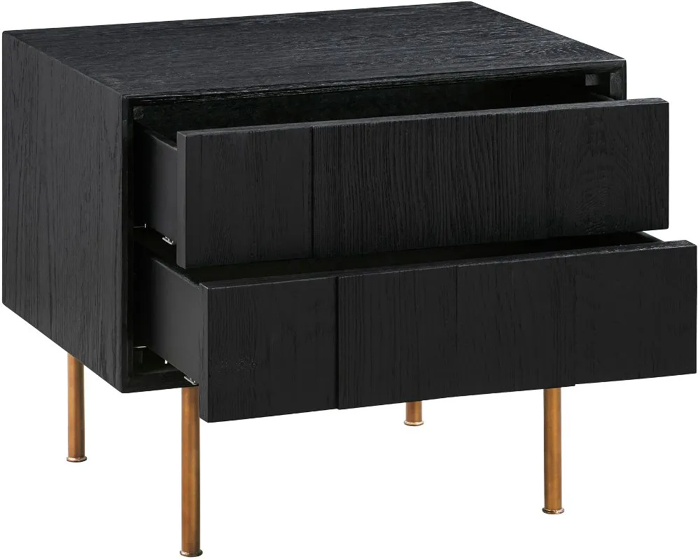 Carnaby Black and Bronze 2 Drawer Nightstand