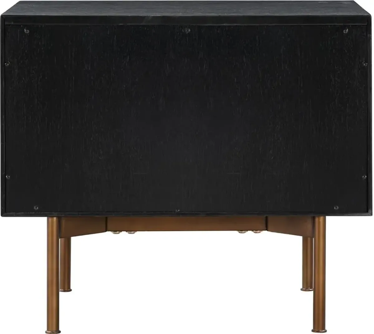 Carnaby Black and Bronze 2 Drawer Nightstand