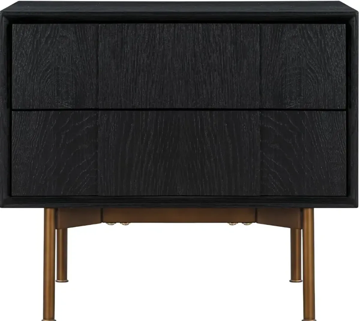 Carnaby Black and Bronze 2 Drawer Nightstand