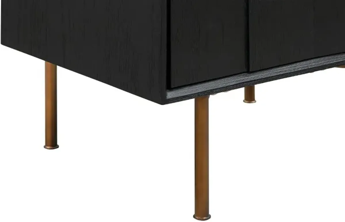 Carnaby Black and Bronze 2 Drawer Nightstand