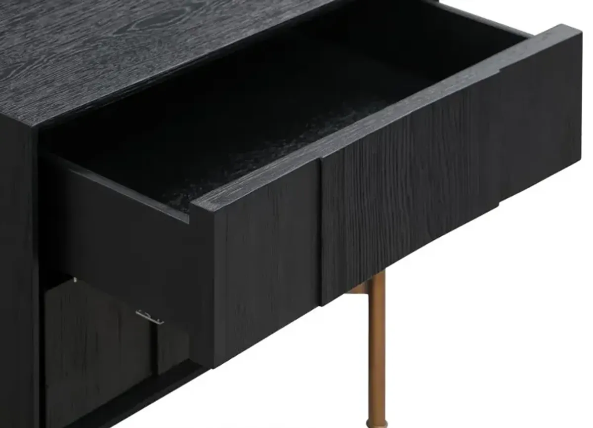 Carnaby Black and Bronze 2 Drawer Nightstand