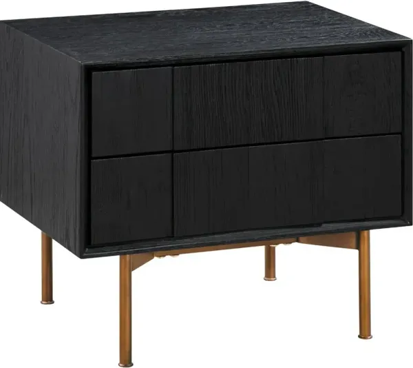 Carnaby Black and Bronze 2 Drawer Nightstand