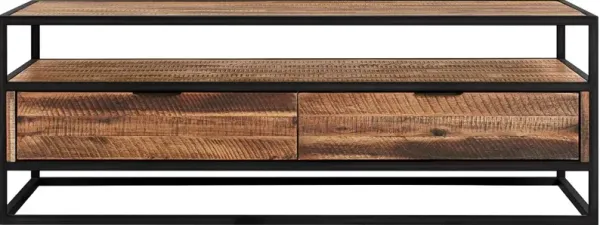 Ludgate Brown and Black Rectangle Coffee Table with Shelf