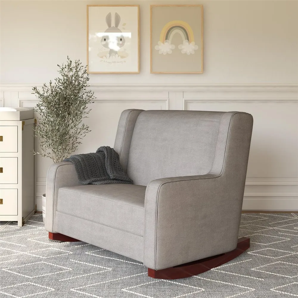 Hadley Taupe Nursery Double Rocker Chair