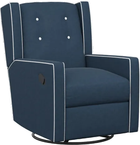 Mariella Blue Nursery Swivel Recliner Chair