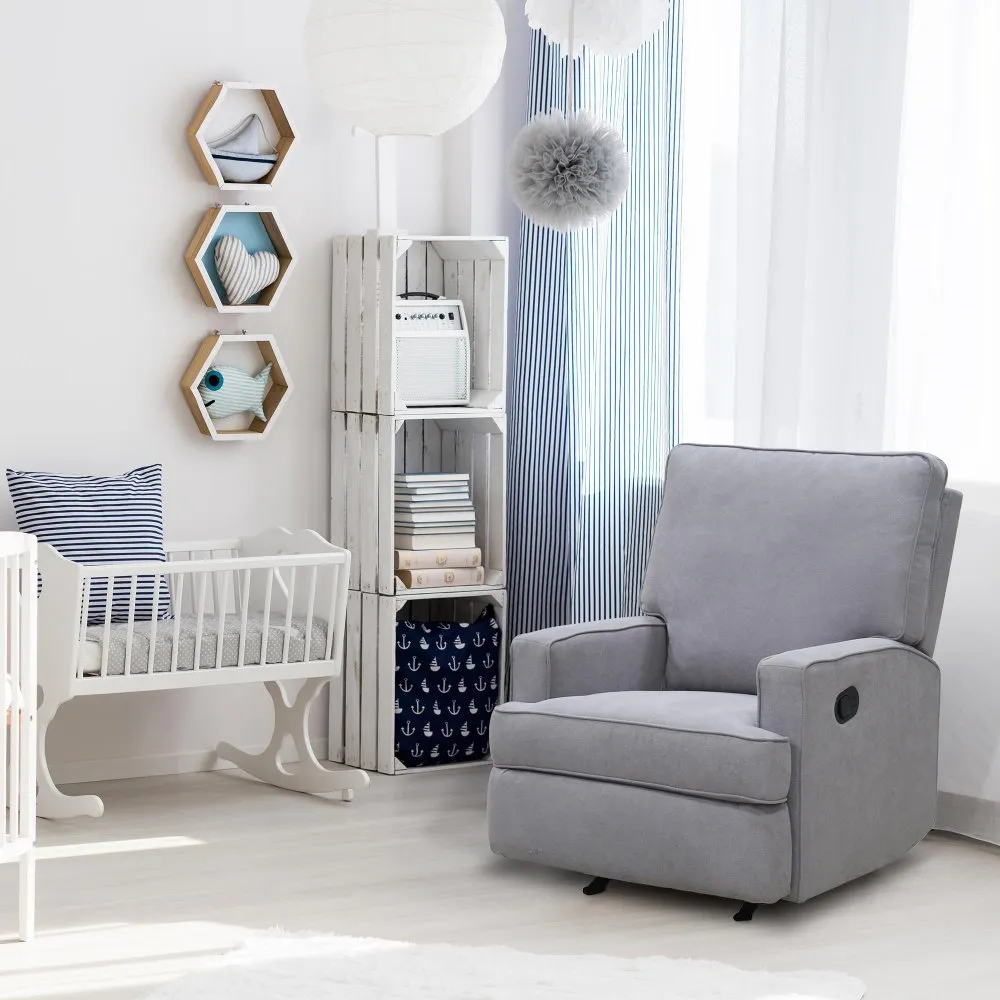 Shella Gray Nursery Rocker Recliner