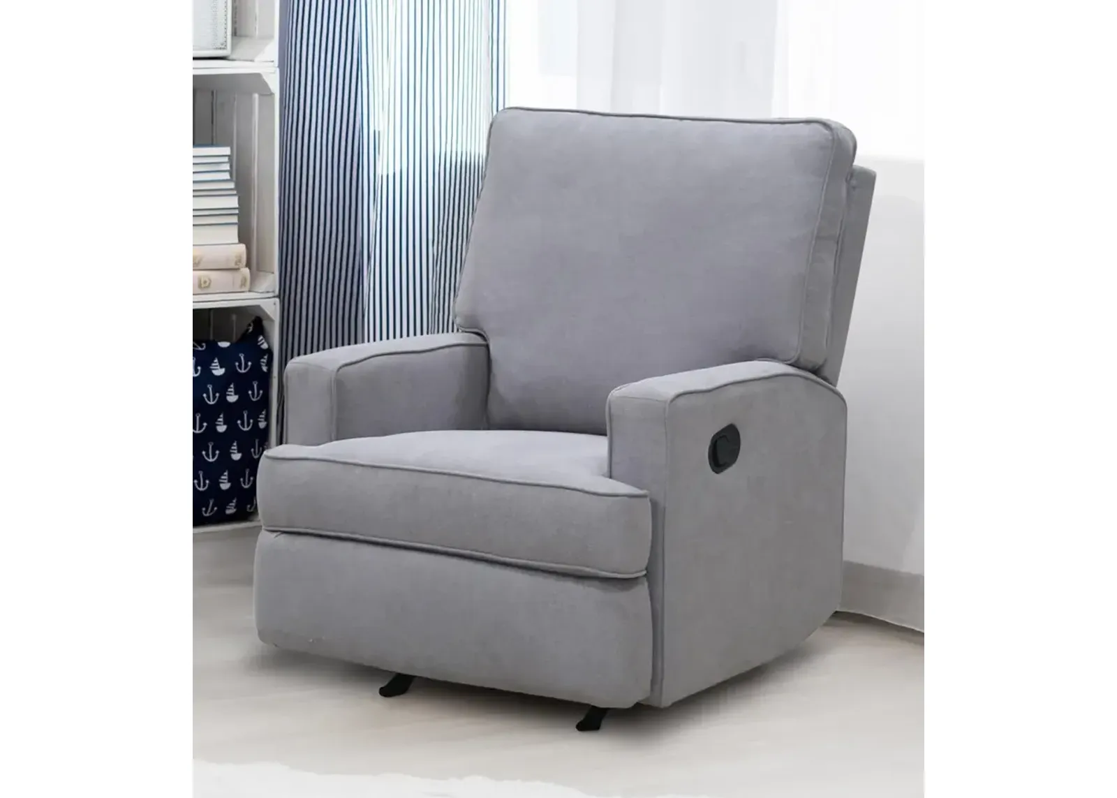 Shella Gray Nursery Rocker Recliner