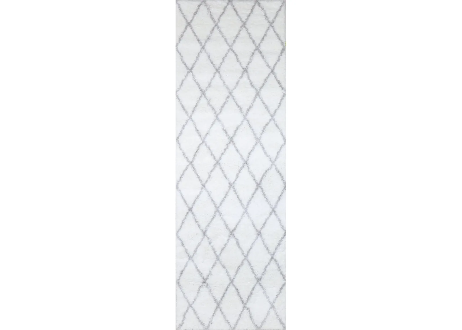 Faris White and Gray 8 Foot Runner Rug